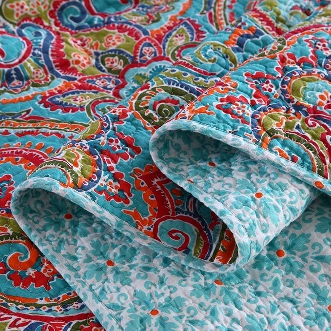 3-Piece Bedspread Quilt Set Oversized Reversible Quilted Bedding Cotton - Image 4