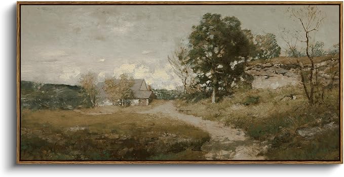InSimSea Extra Large Framed Vintage Wall Art, Rustic Landscape, 40x20in | by InSimSeaArt