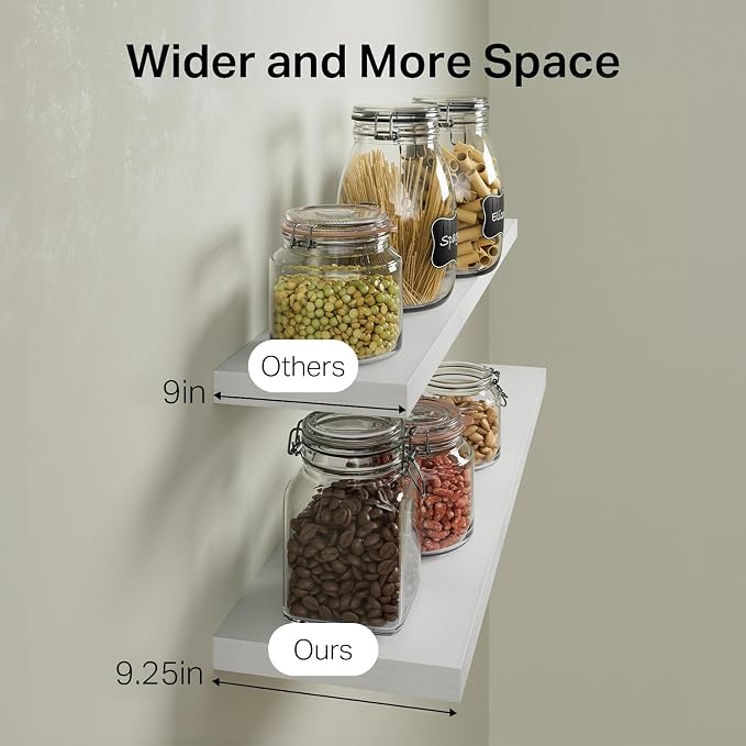 BAYKA White Floating Shelves 35.4in, Wall Mounted - Image 6