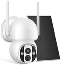 Solar Security Camera Outdoor Wireless WiFi Pro, 4MP Color Night Vision, AI/PIR Motion Detection, 360 PT, 2-Way Audio, IP66, 2.4/5GHz, SD/Cloud Storage, Works with Alexa, Mobile App & Base-station