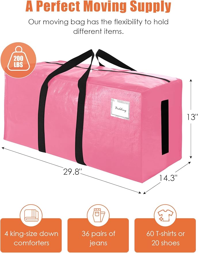 SWEET DOLPHIN 8 Pack 200LB Heavy-Duty Moving Bags - Image 4