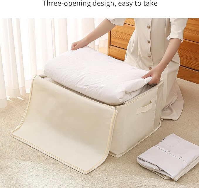 2 Pack Canvas Comforter Storage Bags - Image 4