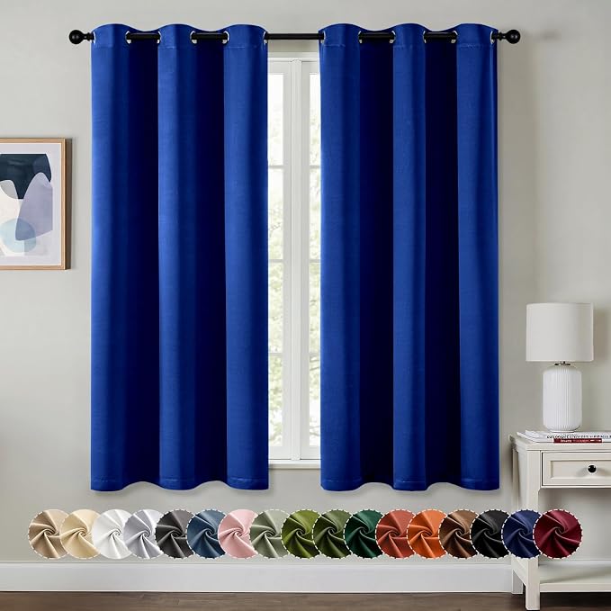 MIULEE Blackout Curtains for Bedroom 2 Panels 40 x 54 Inch Long Royal Blue | by MIULEE