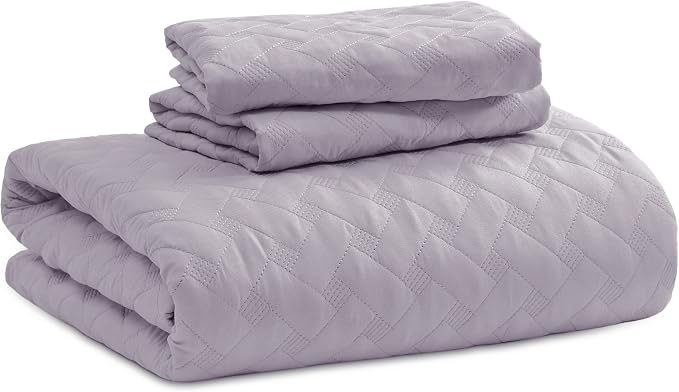 Bedsure Queen Size Quilt, Lightweight Comforter Set, Light Purple Bedspread | - Image 8