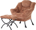 Welnow Lazy Chair with Ottoman, Reading Chair with Footrest, Plush Brown | A by LifeGetsBetterWithWelnow