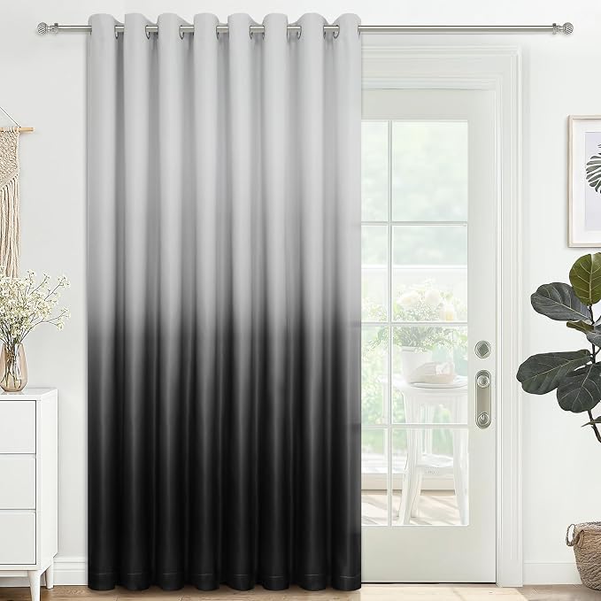 SimpleHome Ombre Gradient Black White to Gray Curtains - Image 2