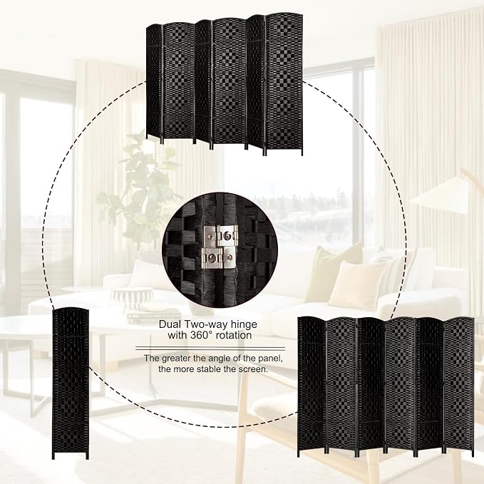 RHF Room Divider Panel, Partition Room Dividers, 6Panel Privacy Screen - Image 6