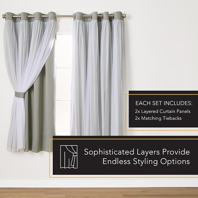 TOWN & COUNTRY LUXE Talia Double Layer Indoor Curtains, Sheer and Room - Image 7
