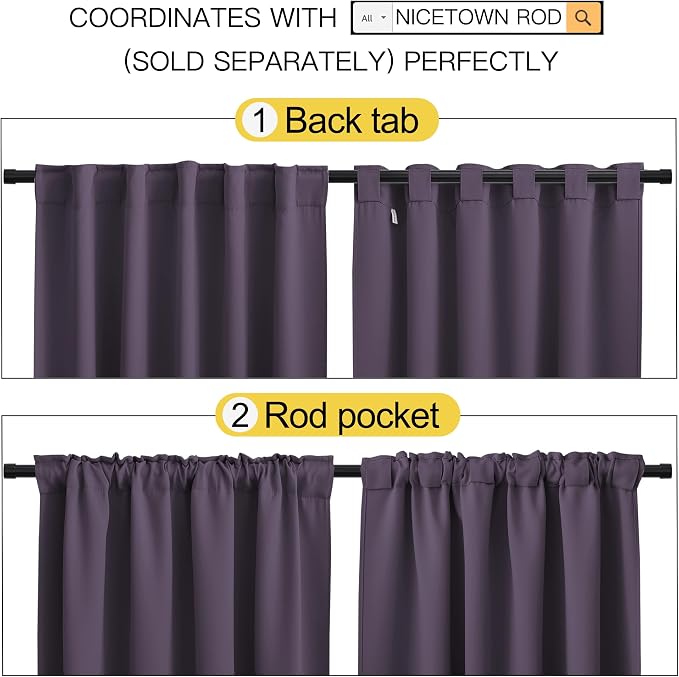 NICETOWN Blackout Curtain Panels Window Draperies - Image 3