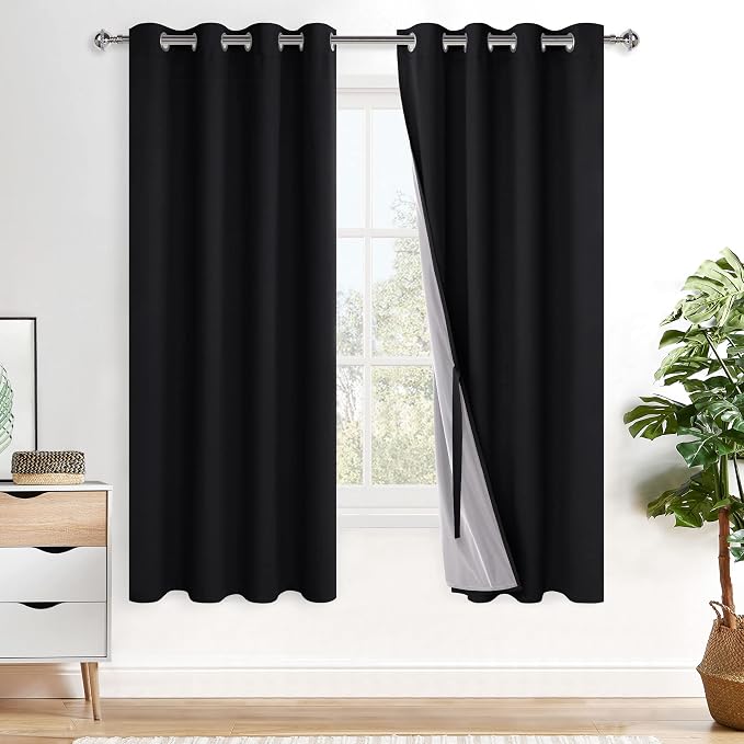 XWZO Full Shading Blackout Curtains 72 Inches Length by XWZO
