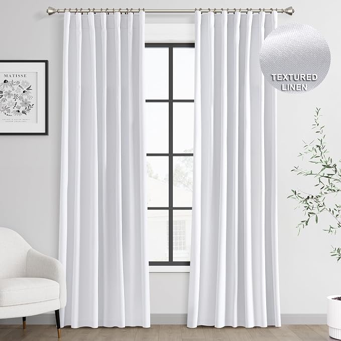 Joywell 100% Blackout Linen Curtains 80 Inches Long by Joywell