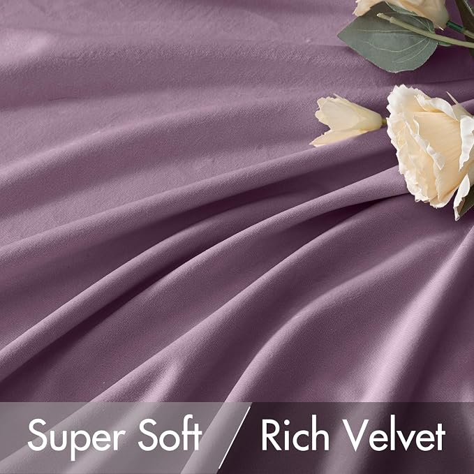 MIULEE Lavender Velvet Pinch Pleat Blackout Curtains W52 X L96 Inches | 2 Panels - Image 5