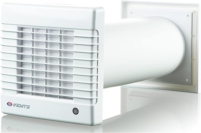 VENTS-US GK 125 MA - Easy to Install 5" Through The Wall Exhaust Fan with 102 CFM - Built to Remove Unpleasant Odors, Fumes, Moisture, and Airborne Pollutants