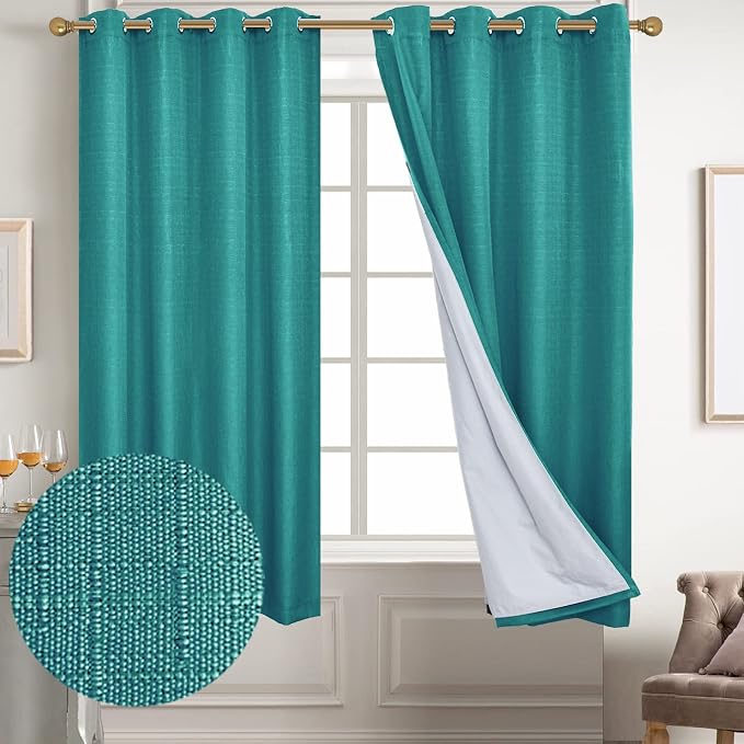 Diraysid 100% Blackout Curtains Turquise Linen Curtains by Diraysid%2C+refresh+your+life