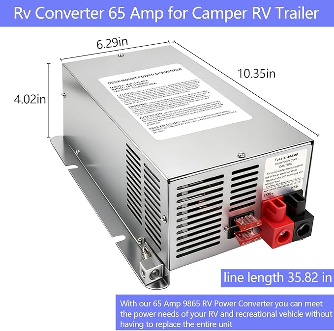 𝐔𝐩𝐠𝐫𝐚𝐝𝐞 WF-9865 65 Amp Power Converter, Rv Power Converter, WF-9865-AD, Replace for RV Trailer Camper 9800 Series, WF-9865-AD, 65 Amp Power Converter for Rv, 5 Years Warranty