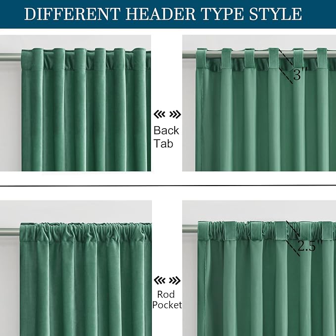 PRIMROSE Velvet Curtains 72 inch Long - Image 2