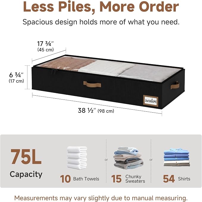 StorageWorks 7 Inch Low Profile Under Bed Storage Containers - Image 2
