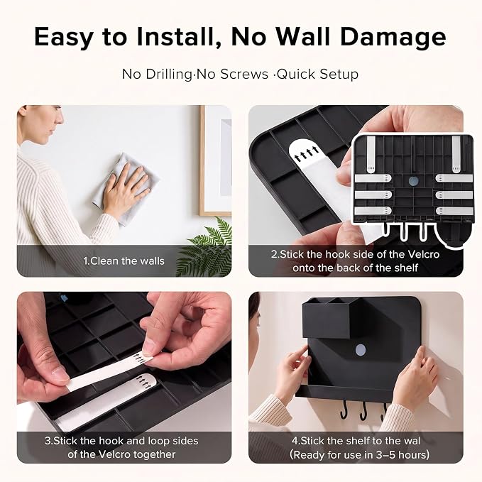 Versatile Bedside Wall Organizer, Floating Bedside Shelves | Ideal - Image 9