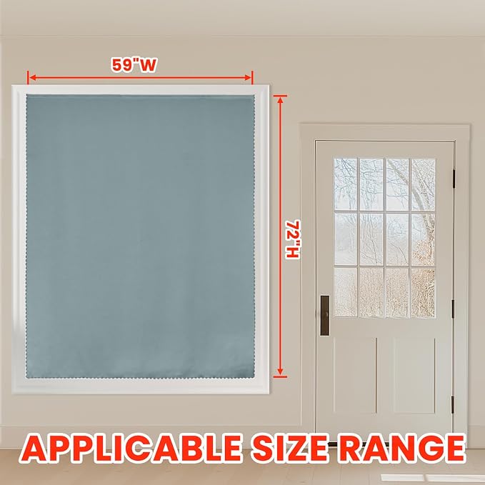 AJAZZ 100% Blackout Shades Window Cover Self Adhesive Curtains Sticky Curtain - Image 6