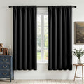 CUCRAF Black Blackout Curtains 54 inch Length 2 Panels Set, Rod Pocket Room by CUCRAF