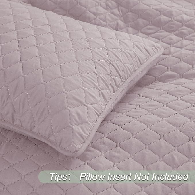Exclusivo Mezcla Reversible Full Queen Quilt Bedding Set, Lilac Ash | - Image 5