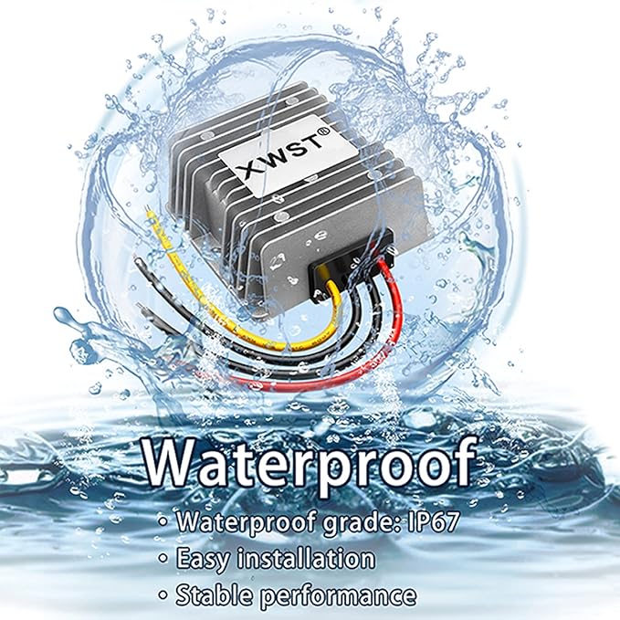 DC DC 12V to 13.8V 10A Step-up Module,Boost Converter 9V-13V to 13.8V Voltage Regulator,Waterproof Power Adapt 138W 13.8V Volt Transformer Module (12V to 13.8V 10A)