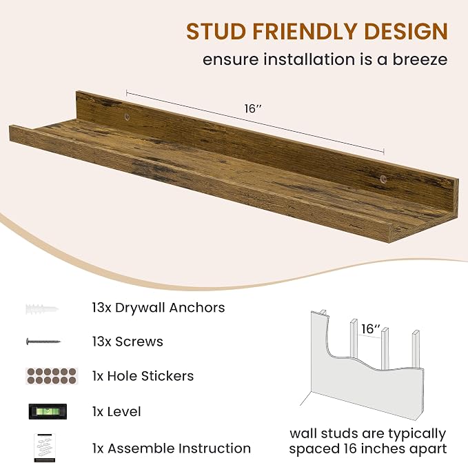 Picture Ledge Shelf, Floating Shelves - Image 5