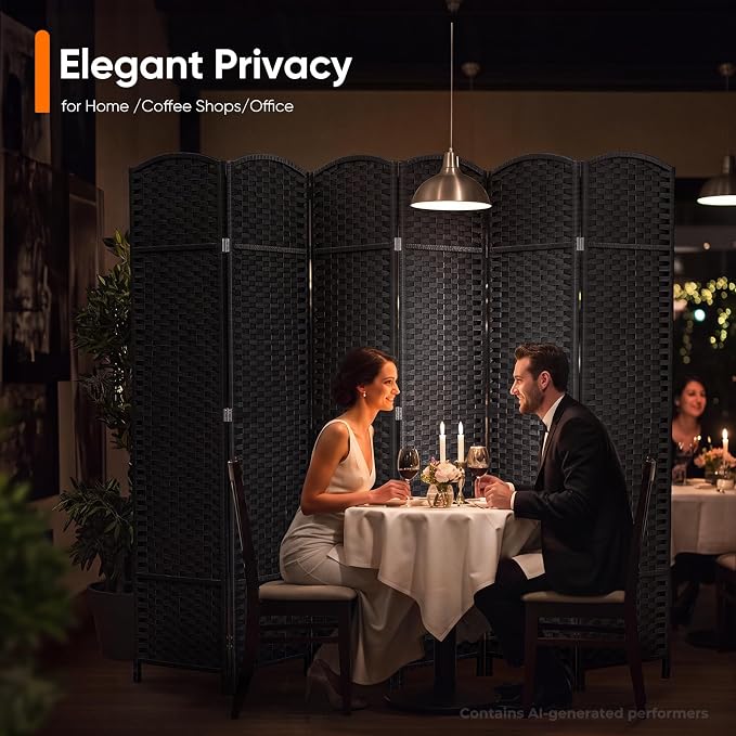 Outdoor Privacy Screen 6-Panel Folding Room Divider Space Partition | 67"H 96"W - Image 8