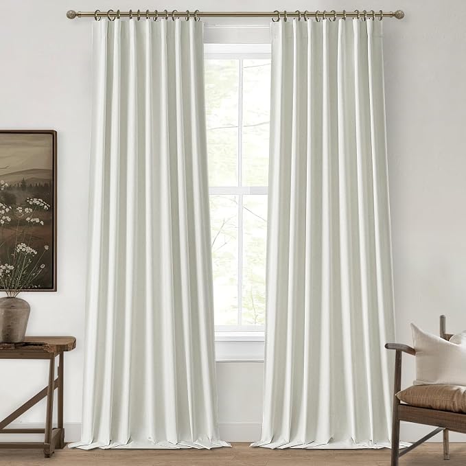 Blackout Curtains 112 Inch Long 2 Panels Burg, Sound Pleated Curtain Noise by QJMYDECO