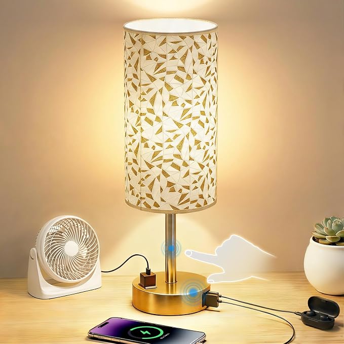 Table Lamp for Nightstand, High-Sensitivity Touch, 3-Level Dimmable Bedside Lamp by Unknown