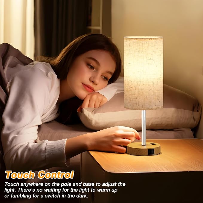 Dicoool 17.4" Bedside Lamp for Bedroom - Image 5