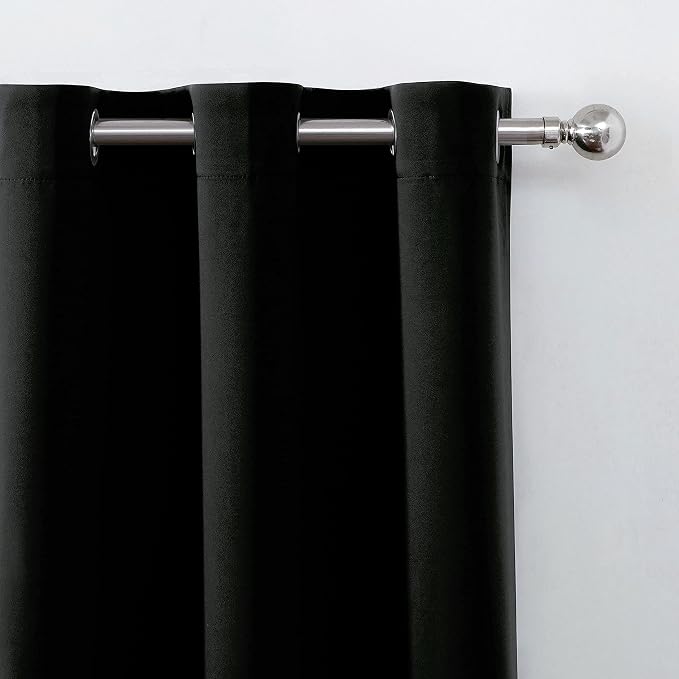 100% Blackout Curtains 40 x 63 Inch/Black Curtains 2 Panels - Image 8
