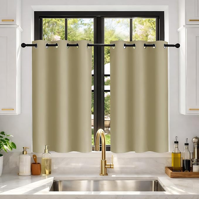 Deconovo Blackout Curtains for Bedroom and Living Room 45 Inches Long | Black by Unknown