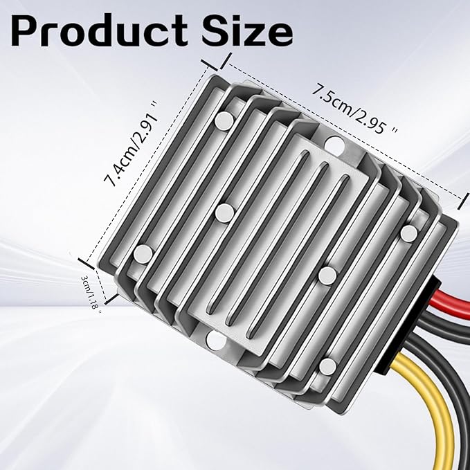 DC 36V/48V Step Down to 12V 20A 240W DC Converter Regulator Voltage Regulator, 12V Converter, IP67 Waterproof Power Supply Module Buck Transformer for Golf Cart Forklifts Car Truck Boat Vehicle