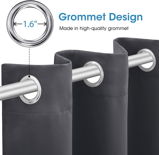 HOMEIDEAS Grey/Gray Blackout Curtains - Image 4