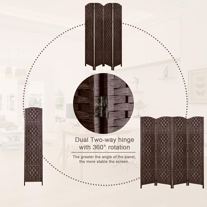 RHF Room Divider Panel, Partition Room Dividers, 4Panel Privacy Screen - Image 6