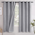 YoungsTex Grey Linen Blackout Curtains 63 Inches Long by YoungsTex