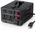 1500W Voltage Converter Transformer(110V to 220V or 220V to 110V) Step Up/Down Converter 110/120 Volt - 220/240 Volt w/US Power Cord,Circuit Breaker Protection, LCD Screen Display, Manual Setting