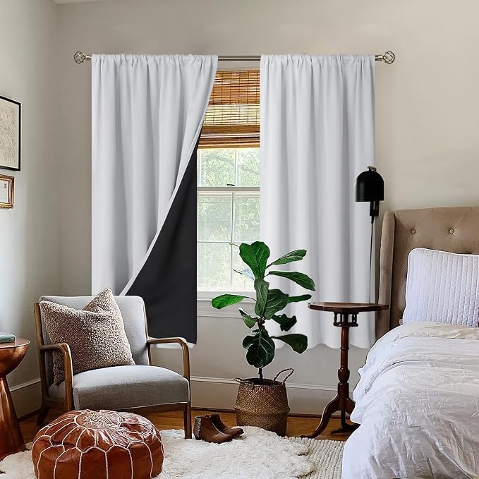 BGment Greyish White Blackout Curtains - Image 2