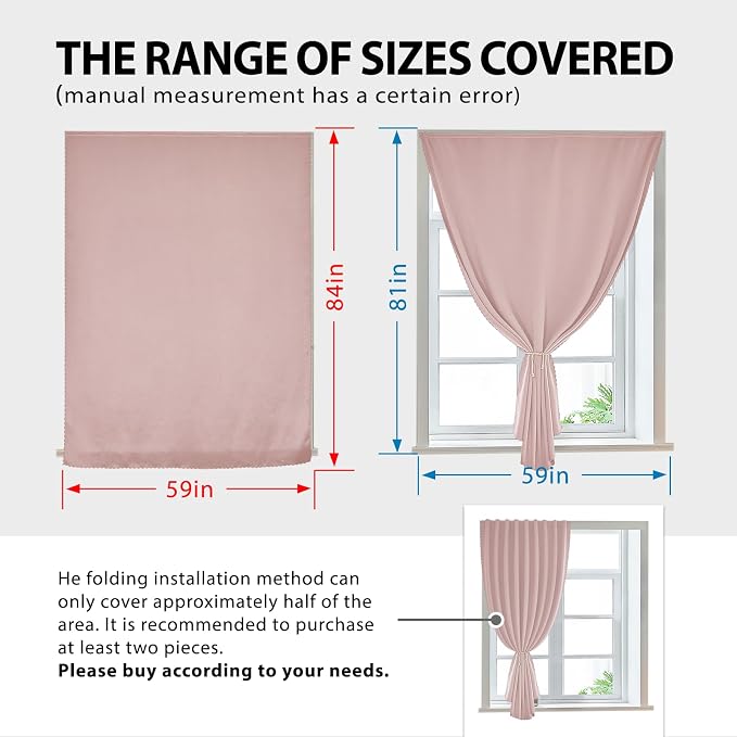 Autohesion Curtains for Windows, Bedroom Blackout Curtains for - Image 3