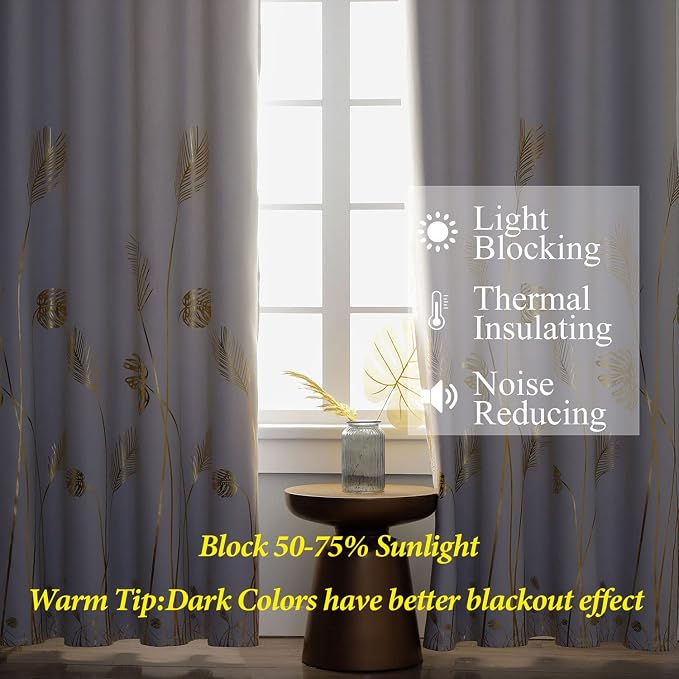 Greyish White Curtains Room Darkening Curtains 72 Inches Length Thermal - Image 6