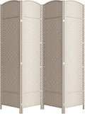 4 Panel Folding Room Divider, Woven Privacy Screen, handcrafted diamond pattern by cocosica