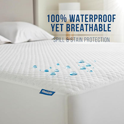 Luxury King Size Tencel Waterproof Mattress Protector Deep Pocket - Premium Cooling Bed Cover Pad - Hypoallergenic & Allergy-Friendly - Oeko-Tex Certified - Ultra Soft & Breathable