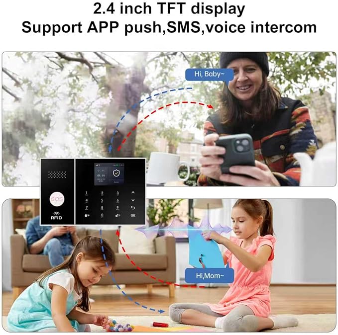 XUK Wireless 4G/GSM/Wi-Fi Security System for Home/Apartment, Smart Security Alarm with Door/Window Sensors, PIR Motion Detector, Compatible with Alexa/Google Home, Easy Installation (13pcs Set)