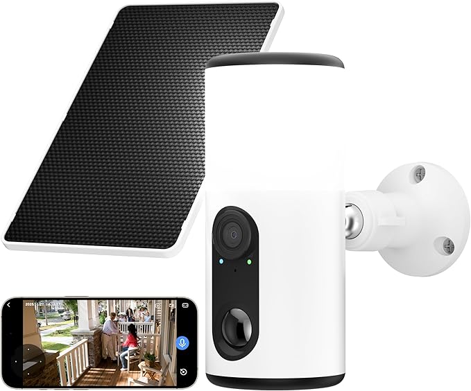 ARCCTV Floodlight Camera with Solar Panel, 4MP Battery Powered Security Cameras for Home Security, 2 Way Audio, PIR Motion Sensor, 2.4G/5G Dual Band WiFi, SD/Cloud Storage
