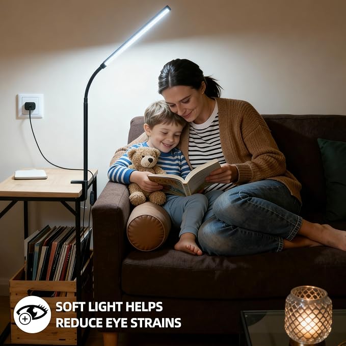 Clip on Desk Lamp with Clamp, Dimmable Eye Caring Book Reading Light - Image 5