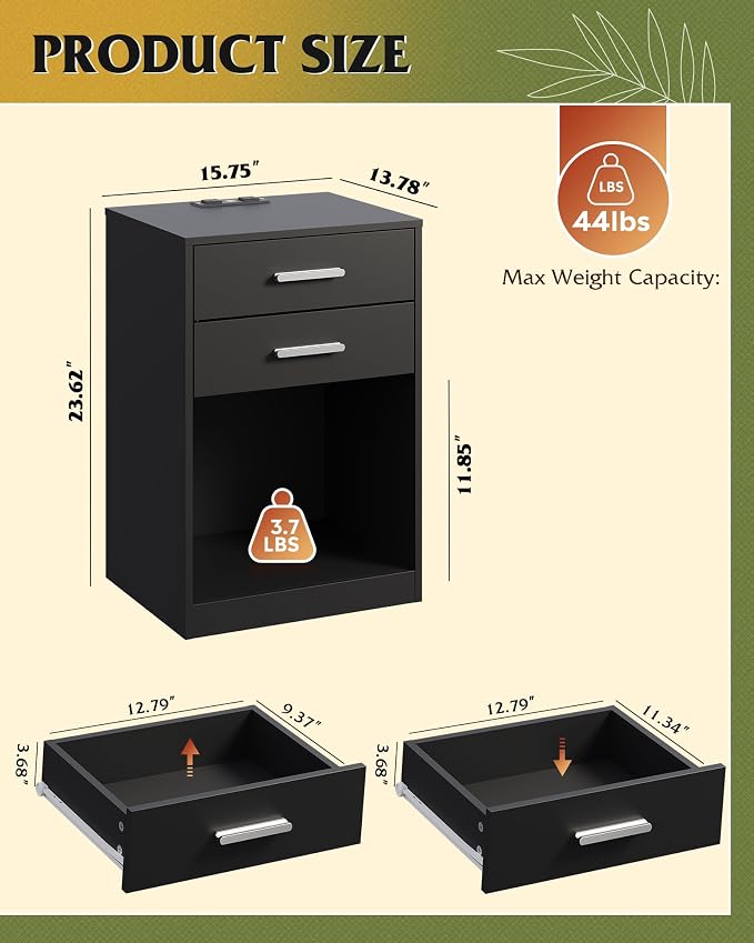 WLIVE Nightstands Set of 2 - Image 3