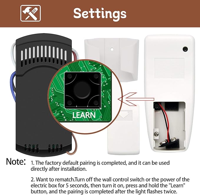 Universal Ceiling Fan Remote Control Kit,Replacement for Harbor Breeze,Hunter,Hampton Bay,Litex,3-Speed,Light Control, with Receiver FAN28R,Replace UC7030T FAN-53T 2AAZPFAN-53T FAN-11T KUJCE9103