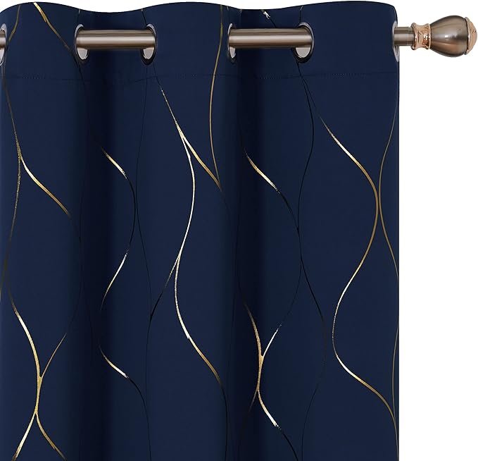 Deconovo Curtains for Living Room, Pattern Blackout Curtains 84 Inches Long | by Unknown