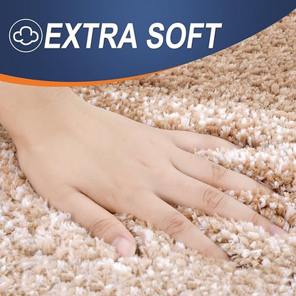 OLANLY Bathroom Runner Rugs 59x20, Extra Soft Absorbent Microfiber Bath Rugs, Rubber Backing, Quick Dry, Machine Washable Bath Mats for Bathroom Floor, Tub and Shower, Home Decor Accessories, Beige